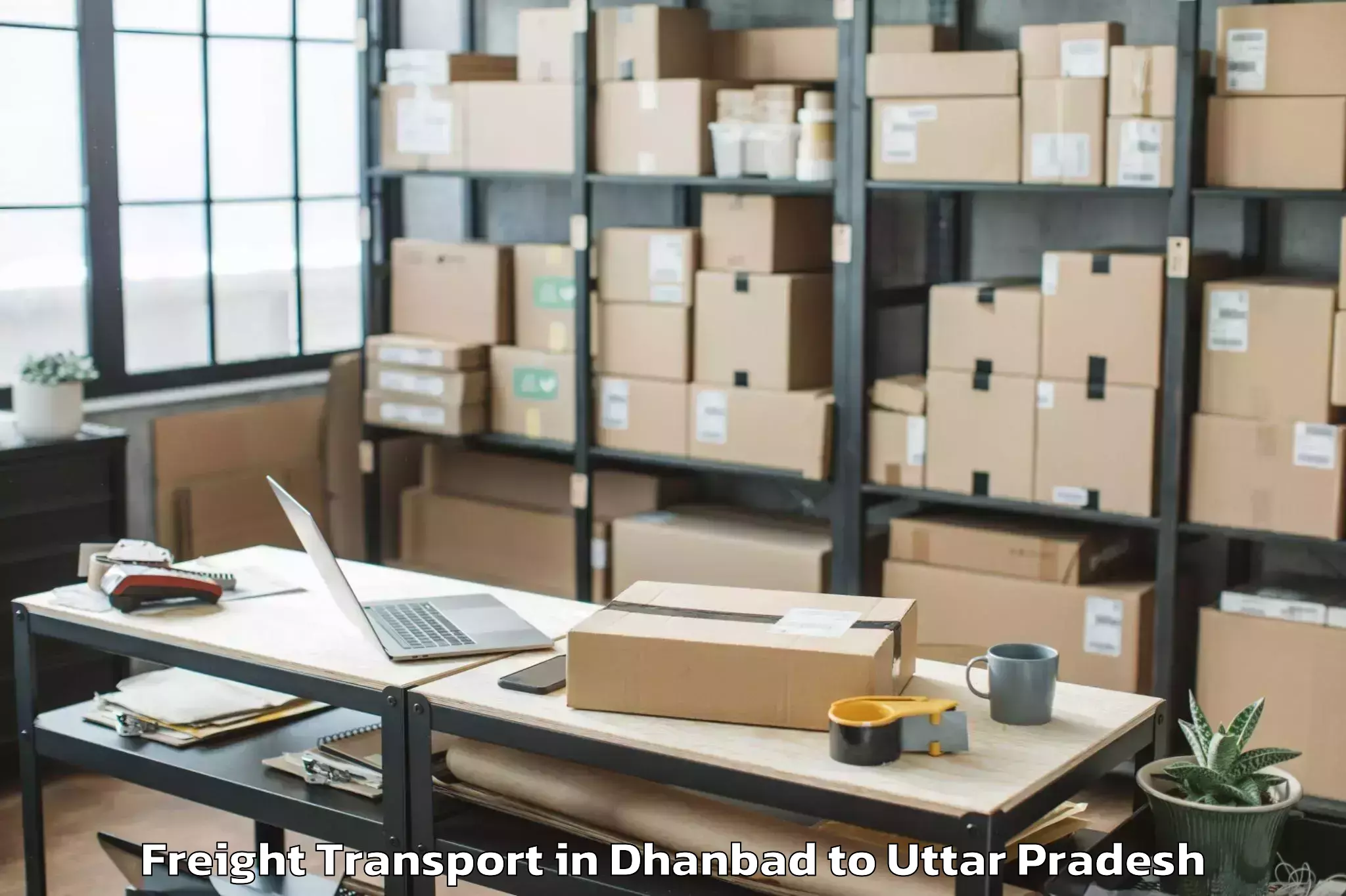 Dhanbad to Bundelkhand University Jhansi Freight Transport Booking